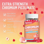 2 Pack Chromium Picolinate Gummies 1000 mcg, Vegan, Gluten-Free, Peach Flavor, 120 Vegan Gummies