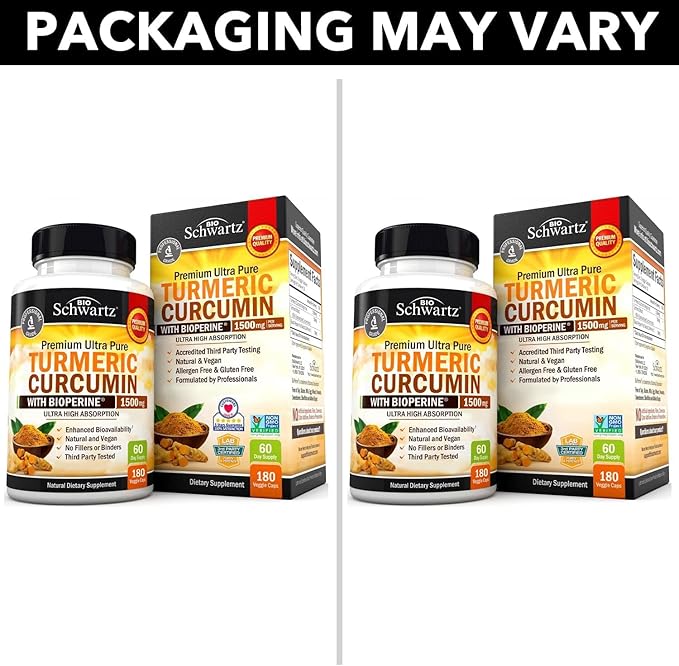 Glucosamine Chondroitin MSM Triple Strength Joint Support Supplement (2 Month Supply) Plus Turmeric Curcumin with Black Pepper Extract 1500mg Complex (2 Month Supply)
