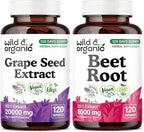 Wild & Organic Grape Seed Extract 120 Capsules & Beet Root 120 Capsules