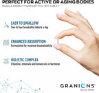 Granions Advanced Muscle Comfort - Natural Muscle Relaxer Pills Support - Quinine, Magnesium, Potassium, B Vitamins, Chamomile, CoQ10 - Immediate Muscle Relaxation and Comfort - 120 Tablet, 30 Serving