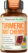 Tart Cherry Capsules – Turmeric Curcumin Supplement with Tart Cherry Extract & Celery Seed Extract – Turmeric Curcumin with Black Pepper for Uric Acid Balance, Joint Health & Sleep Aid - 120 Count