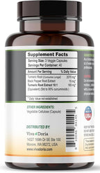 Viva Doria Turmeric Curcumin with Black Pepper Extract 2250mg, 95% Standardized Curcuminoids - Black Pepper for Max Absorption, 120 Vegetable Capsules