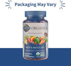 Garden of Life Organics Men 40+ Gummy Vitamins - Berry - Certified Organic, Non-GMO, Vegan, Kosher Complete Multi - Methyl B12, C & D3 - Gluten, Soy & Dairy Free, 120 Real Fruit Gummies, (Pack of 2)