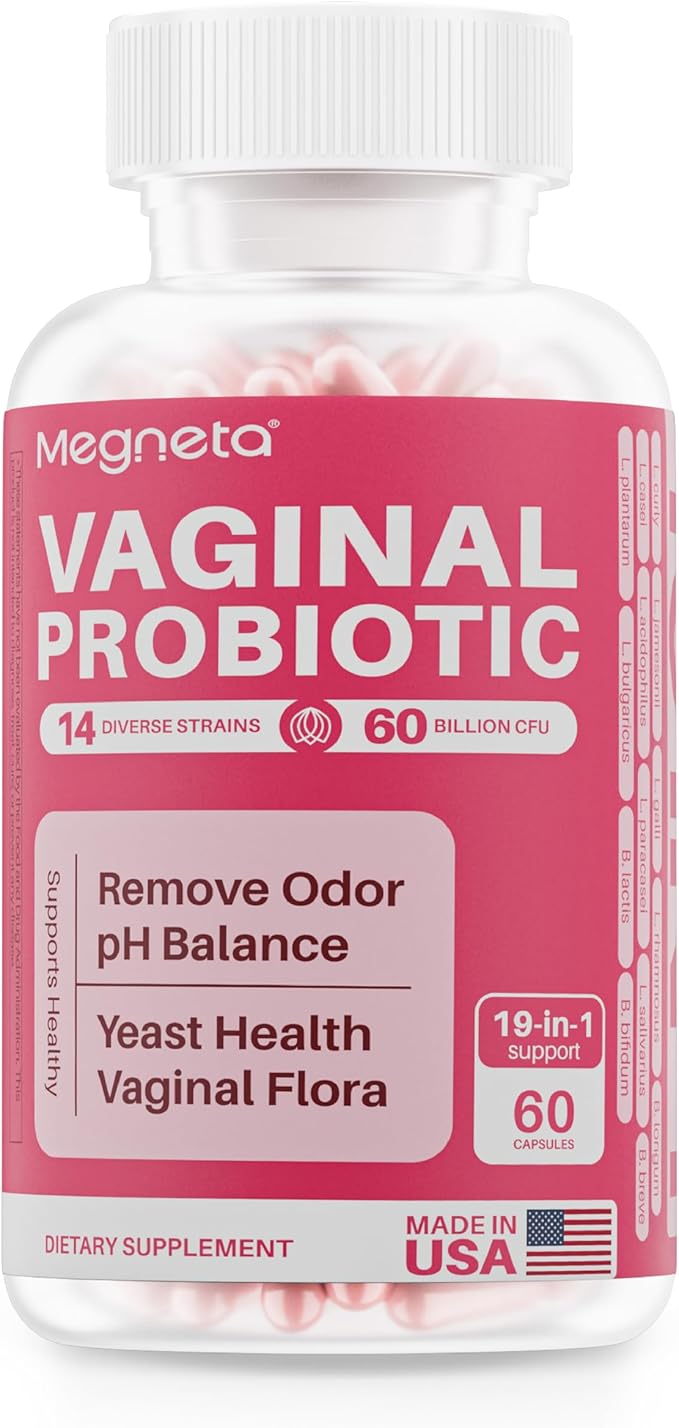 Vaginal Probiotics with Prebiotics Cranberry, 60 Billion CFU 14 Strains Probiotics for Women with Prebiotic & D-Mannose, Womens Probiotic for Vaginal Flora, Odor Control, pH Balance - 60 Capsules