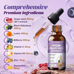 Totaria Grape Seed Extract Liquid Drops | High Potency 95% Polyphenols Antioxidant Supplement for Skin, Heart & Immune Support | Vegan, Gluten Free | Alcohol-Free & Non-GMO | 2FL