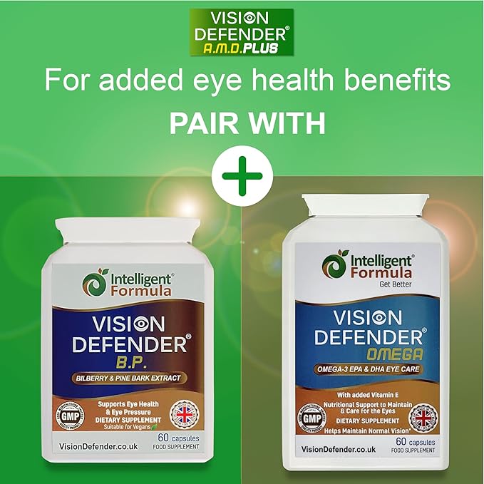 Vision Defender Plus Eye Supplement: AREDS2 Formula Vitamins, Minerals (Lutein, Zinc) Enhanced with Meso-Zeaxanthin for Complete Eyes/Eyesight Health Care & Support. 60 Easy-to-Swallow Vegan Capsules