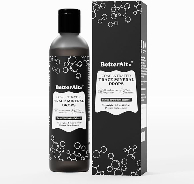 Better Alt Concentrated Trace Mineral Drops |Contains 72+ Minerals| Lab-Tested for Purity | Aids Muscle Recovery and Boosts Energy | 2-Month Pack with 96 Servings