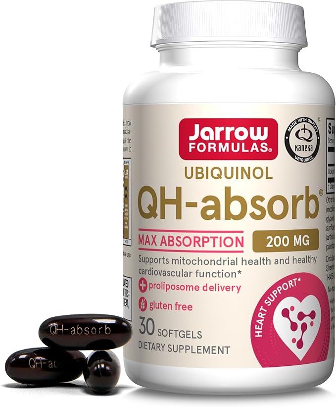 Jarrow Formulas CoQ10 200mg Softgels - 30 Day Supply, Ubiquinol Co Q 10 Supplement for Cardiovascular Health, 30 Softgels