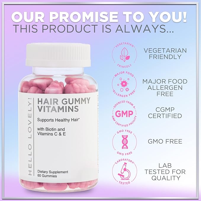 Hair Vitamins Gummies for Hair Growth - Best Multivitamin Supplement for Hair, Skin & Nails with 5000 mcg Biotin per Serving - Supports Thicker, Stronger Hair Women & Men - Berry Flavor - 60 Gummies