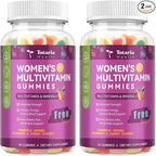(2 Pcs) Totaria Sugar Free Multivitamin Gummies for Women 14+ w/Iron, Inositol, Folate, Biotin, Womens Daily Multivitamin Gummy w/Vitamin A, C, B, D3, K2, for Hair, Skin, Energy, Immune, Mixed Flavors