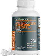 Bronson Potassium Citrate 99mg Essential Mineral Non-GMO, 200 Vegetarian Tablets