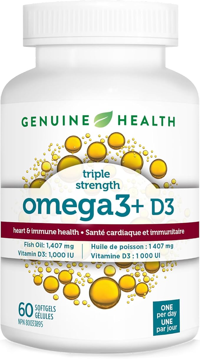 GENUINE HEALTH Triple Strength D3 Omega3, 60 CT