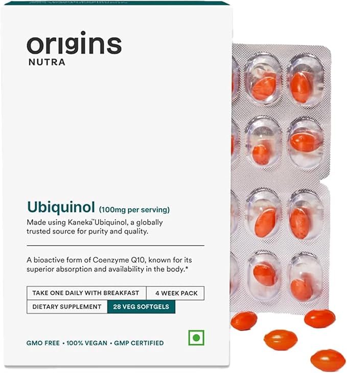 Kaneka™ Ubiquinol 100mg | Boosts Energy, Supports Heart & Cellular Health | Active CoQ10 for Healthy Aging |GMP Certified | 28 Softgels (Pack of 1)