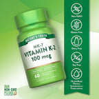 Nature's Truth Vitamin K2 MK-7 | 100 mcg | 60 Softgels | Non-GMO & Gluten Free Supplement