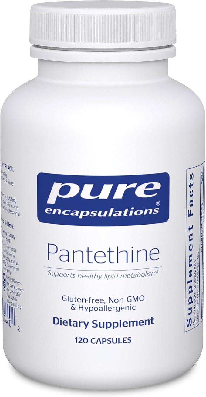 Pure Encapsulations Pantethine | Hypoallergenic Supplement Supports Healthy Lipid Metabolism and Cardiovascular Function | 120 Capsules