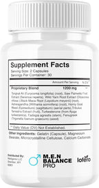 (5 Pack) Men Balance Pro Capsules, M.E.N Max Triple Action Formula Capsulas Pills Mens Multivitamins Premium All Natural Advanced Maximum Strength Health Wellness Supplement Support Reviews (300 ct)