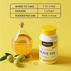 Healthy Origins Extra Virgin Olive Oil 1,250 mg (Made with Organic Extra Virgin Olive Oil, Non-GMO, Gluten Free, Cardiovascular Support), 120 Softgels