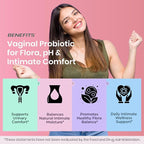 Women’s Vaginal Microflora Probiotic Complex | Everyday Freshness & Comfort Formula | 12-in-1 Blend with Cranberry, D-Mannose & Hibiscus | Third-Party Tested, cGMP Facility, Vegan, Non-GMO, 60 Caps