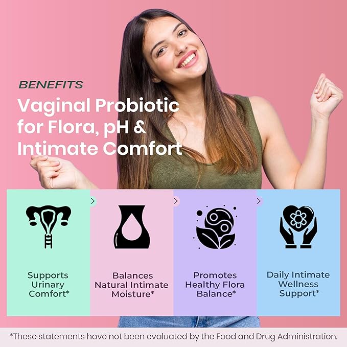Women’s Vaginal Microflora Probiotic Complex | Everyday Freshness & Comfort Formula | 12-in-1 Blend with Cranberry, D-Mannose & Hibiscus | Third-Party Tested, cGMP Facility, Vegan, Non-GMO, 60 Caps