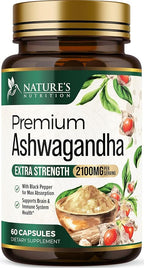 Ashwagandha Supplements - Premium Ashwagandha Capsule for Women & Men, Natural Antioxidant Support Ashwa Root Extract, Extra Strength Calm Support with Black Pepper, Vegan - USA Bottled - 60 Capsules