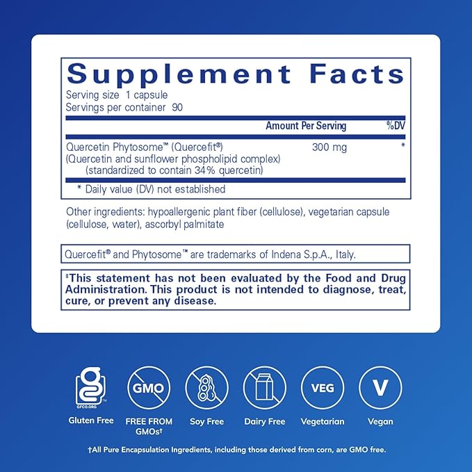 Pure Encapsulations Quercetin UltraSorb | Enhanced-Absorption Cellular, Immune, and Cardiovascular Support | 90 Capsules