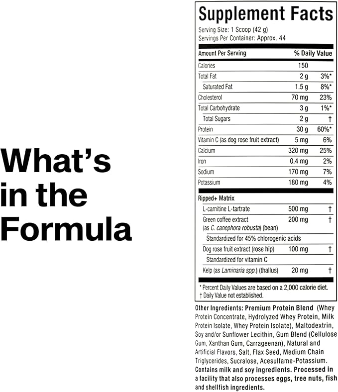 Muscletech Whey Protein Powder (Vanilla Cream, 4LB) - Nitro-Tech Ripped Whey Protein Isolate & Peptides Smoothie Mix for Lean Muscle & Fast Recovery - 30g of Whey Protein for Women & Men
