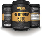 5% Nutrition Core L-Glutamine 5000 Supplement w/L-Alanine | Immune & Digestive Support | Amino Acid Muscle Builder Post Workout Recovery | Unflavored (60 Servings)