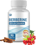 Berberine Supplement 1500mg - Berberine with Ceylon Cinnamon, Berberine HCl 97% Purity Complex Supplements, Non-GMO Vegan, 90 Capsules