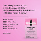 One A Day Prenatal Vitamins- Folic Acid, Iron, Omega- 3 (DHA), Pregnancy Vitamins for Women, Prenatal Multivitamin for Mom and Baby Support, Pregnancy Must Haves 30 Ct (Packaging May Vary)