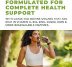 Beef Organ Supplement Grass Fed - 7 Beef Organs Complex from New Zealand - Liver Heart Pancreas Kidney Lung Spleen Bone Marrow - Non-GMO, No Fillers, Hormone & Antibiotic Free - Carnivore Diet - 360ct