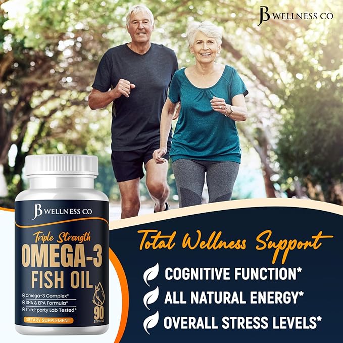 Triple Strength Omega 3 Fish Oil 3750 mg - EPA & DHA - Over 3000mg Omega-3 Fatty Acids - 1350mg EPA + 900mg DHA - Best Essential Fatty Acids, Burpless Fish Oil - 270 Count