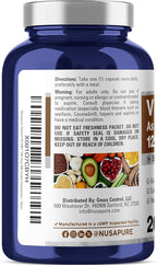 NusaPure Vitamin K2 MK7 120 mcg 200 Veggie Caps (Soy Free, Non-GMO, Vegan)