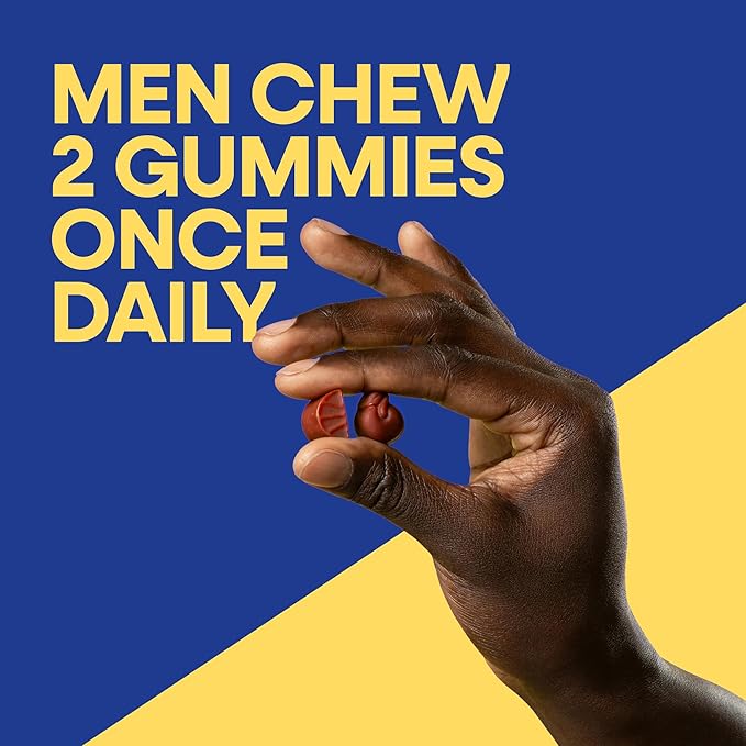 Nature's Way Alive! Men’s Multivitamin Gummies, Daily Gummy Vitamin for Men, Supports Cellular Energy Metabolism, Immune Health, Muscle Function*, with Vitamins A, C, D3, Zinc, Vegetarian, 60 Count