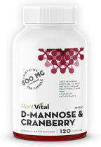Plantvital Bundle Power Duo: Berberine 500mg-120 Capsules for Immunity & Cardio Health and D Mannose with Cranberry 1000mg-120 Capsules for Urinary Tract Support -Vegan, Non-GMO.