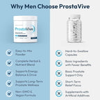 ProstaVive Advanced Prostate Support Formula - Complete Urinary & Bladder Health Supplement - Helps Promote Strong Flow & Emptying - Natural Powder - Gluten Free, Non-GMO