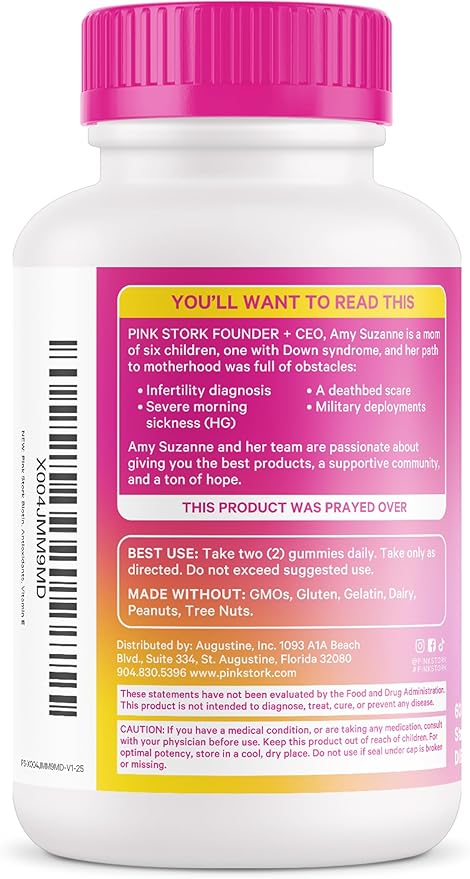 Pink Stork Biotin, Antioxidants, Vitamin E Multivitamin for Teens - Clinically Studied Vitamins + Nutrients for Teens - Beautiful Hair, Radiant Skin, Strong Nails, + Immune Support - 60 Berry Gummies