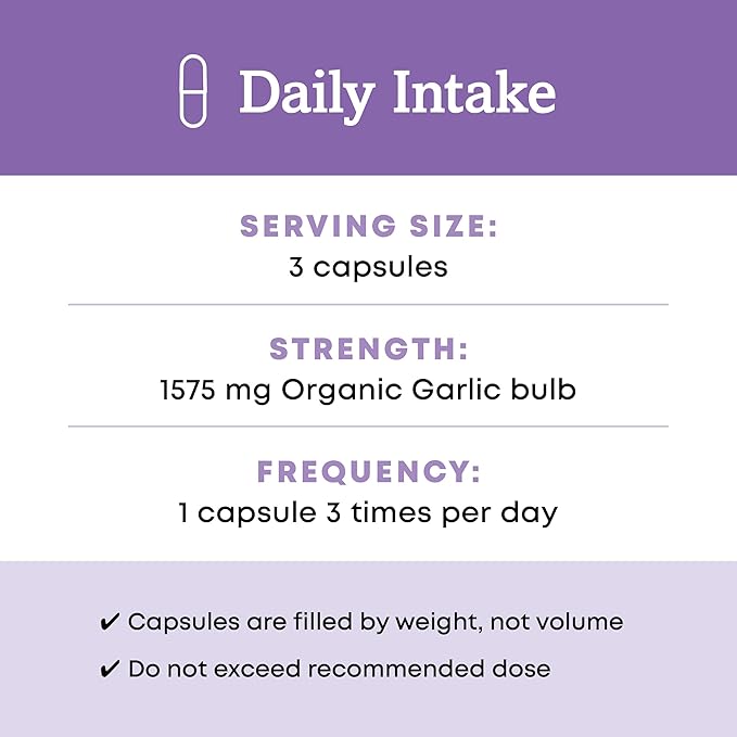 Oregon's Wild Harvest Garlic Herbal Supplement Capsules - USDA Organic - Verified Non-GMO - 180 Vegan Caps