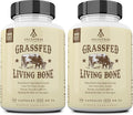 Ancestral Supplements Grass Fed Beef Living Bone Supplement, Bone Meal Capsules Support Bone Health, Oral and Joint Health and Flexibility, Non-GMO, 180 Capsules (Pack of 2)