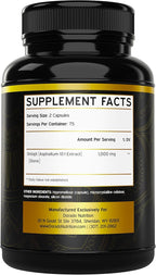 Shilajit Capsules (150 Count) Premium Shilajit Supplement for Men (High in Trace Minerals, No Fillers, Manufactured in The USA) 1000mg Per Serving, Third Party Tested, Non-GMO & Vegan Safe