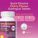 Natural Factors Methylcobalamin 10,000 mcg - Vitamin B12 Supplement in Metabolically Active Form - Supplement Supports Cell Formation & Energy Production - 30 Chewable Tablets (30 Servings)
