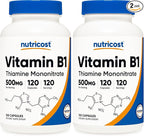 Nutricost Vitamin B1 (Thiamine) 500mg, 120 Capsules (Pack of 2)