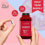 Lycopene 50mg 180 Vegetarian Capsules | Supplement Health | Natural Tomato Extract Non-GMO | Pure Powder