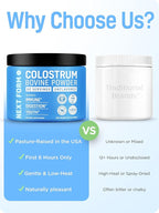 Bovine Colostrum Powder for Women &Men Source of IgG & IgA Grass-Fed, Pure Bovine Colostrum for Gut Health, Immune Support, Muscle Recovery & Wellness, Unflavored - 3.17 Oz - 60 Servings (Made in USA)