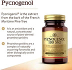 Solgar Pycnogenol 100 mg, 30 Vegetable Capsules - Antioxidant Protection - Healthy Leg & Vein Support - Non-GMO, Vegan, Gluten Free, Dairy Free, Kosher - 30 Servings