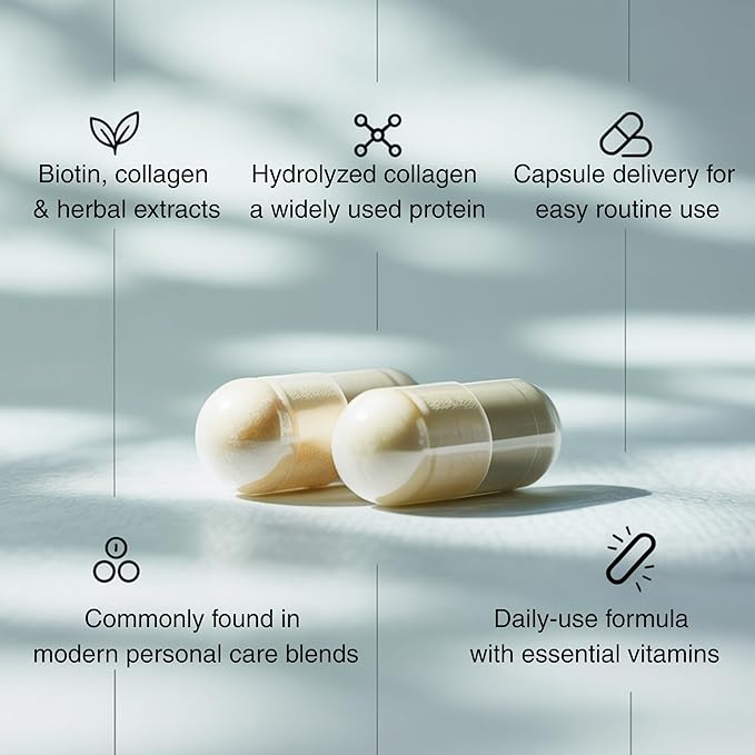 RE:ROOT Hair Growth Supplement – 12,000 mcg Biotin with Collagen, Keratin, MSM & Bamboo – Hair, Skin & Nails Support – 60 Vegan Capsules