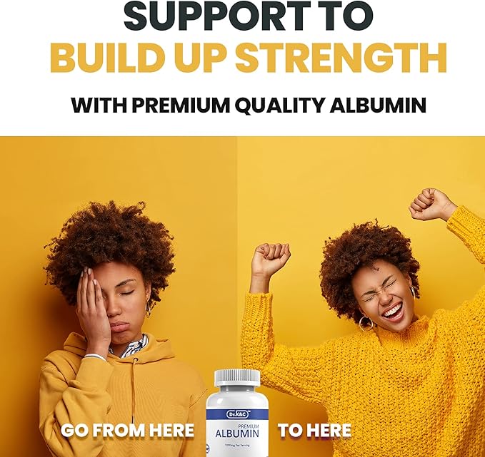 Dr.K&C Premium Albumin Protein Supplement – Extra Strength 1000 mg 360 Tablets Healthy Kidney Liver Promote General Wellness Energy Support Life Balance 3pk