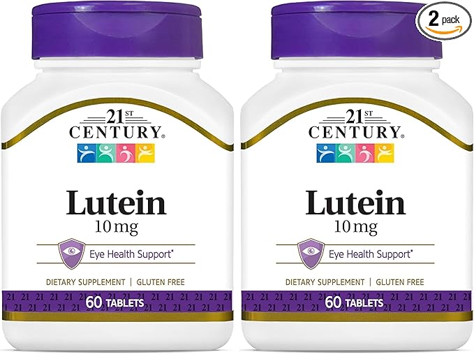 21st Century Lutein 10 mg Tablets, 60 Count (Pack of 2)
