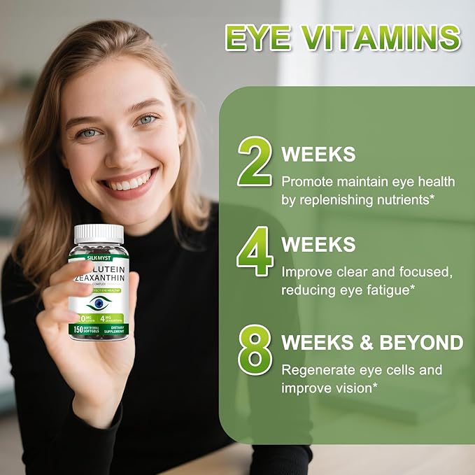 Lutein and Zeaxanthin Supplement - Eye Vitamins 150 Softgels, 20mg Lutein & 4mg Zeaxanthin with Vitamins C, E, Zinc, Copper for Blue Light Protection, Eye Health Support, 5 Months Supply