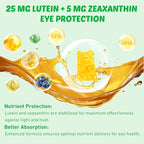 Lutein and Zeaxanthin Supplements Gummies with Astaxanthin & Bilberry Extract - Eye Vitamins with Omega-3, Vitamins A, C, E, D3 & Zinc for Vision Health - Sugar Free, Mango Flavor, 60 Count