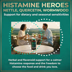 Histamine Block Flavonoids Supplements - Quercetin, Nettle, Atermesia Natural Source Flavonoids - Seasonal Allergy Balance Supplements Histamine Blocker - 120 Homeopathic Allergy Relief D-Hist Caps